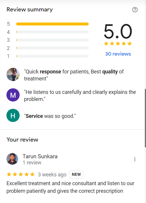 Sunil Kumar Google Review